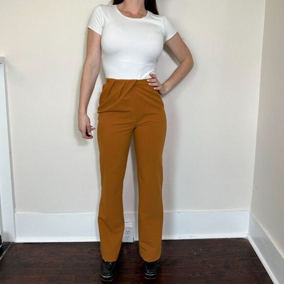 House of CB Cosima Tan Drape Front Pants Size XS - Picture 4 of 6